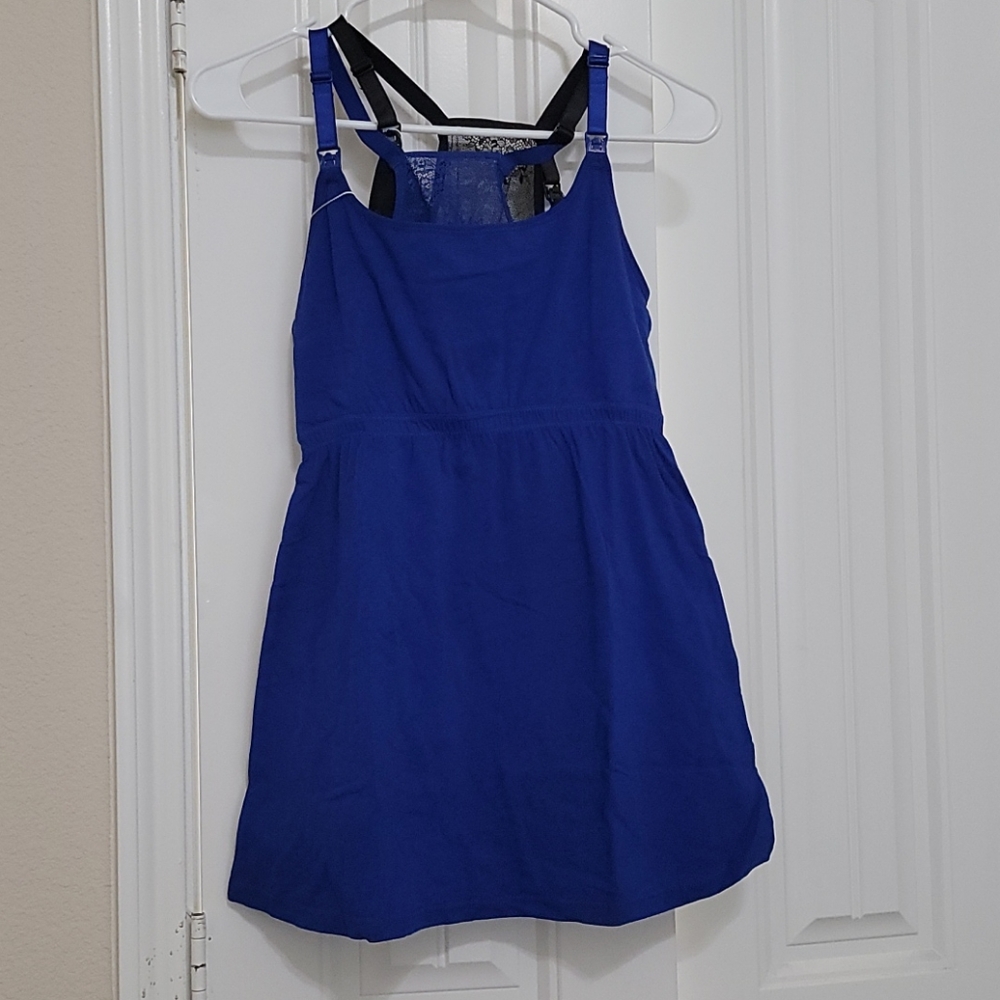 Nursing Cami Blue & Black together